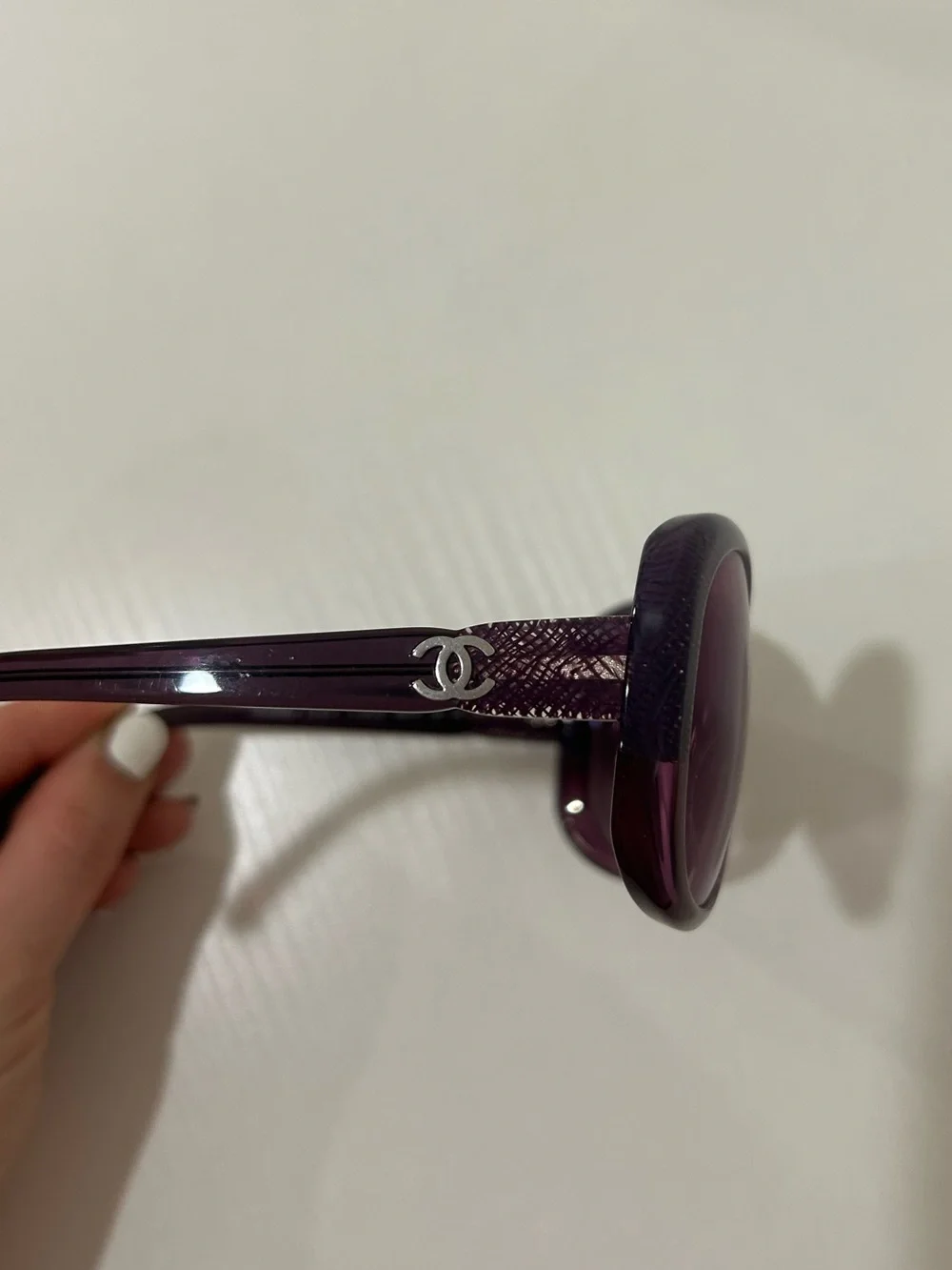 Vintage CHANEL Purple Frame Oversize Sunglasses, OS Made in Italy 5176-A